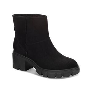 SUN STONE Womens Black Treaded Heel Pull-Tab Riyaa Round Toe Boots Shoes 9.5 M